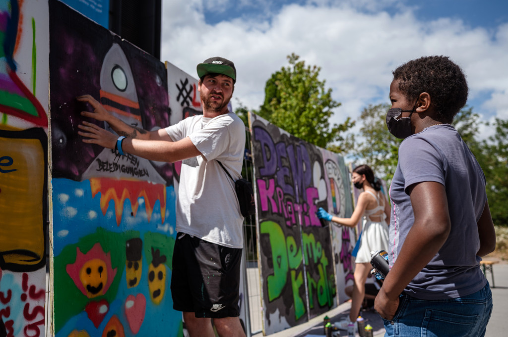 Graffiti Workshop auf dem Platz